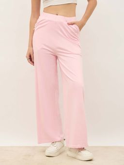 Styli - Pink Solid Straight Fit Trackpant