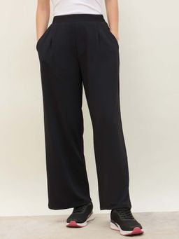 Styli - Black Solid Regular Fit Trouser