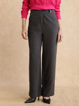 RAREISM - Grey Solid Straight Fit Trouser