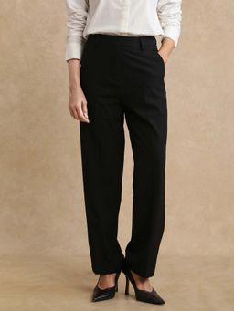 RAREISM - Black Solid Straight Fit Trouser
