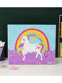 Yellow Bee - Magical Dreamscapes Color & Decorate DIY Canvas Kit - Unicorn