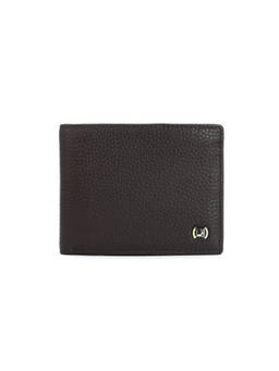 Da Milano - Wax Leather Chocolate Two Fold Wallet with Coin Zip