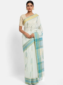 Fabindia - Cotton Silk Printed Women Sari without Blouse
