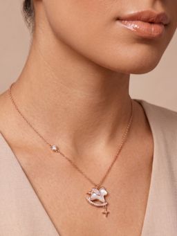 925 SILLER - 925 Pure Silver White Butterfly Charm Necklace