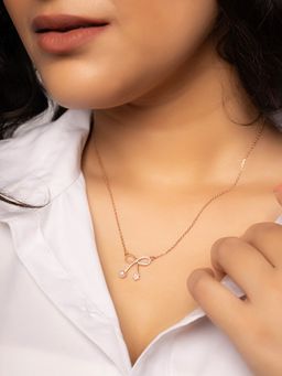 Silberry - 925 Sterling Silver White Gifted Shine Necklace