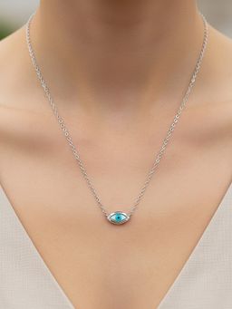 Silberry - 925 Sterling Silver Blue Nazar Sparkle Necklace