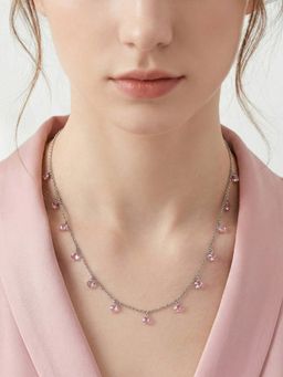 Silberry - 925 Sterling Silver Pink Queens Necklace