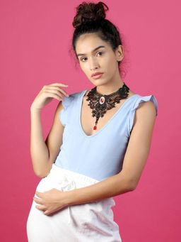 Odette - Women Gorgeous Black Lace Embellished Necklace