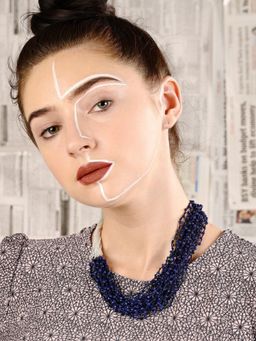 Odette - Women Navy Blue Airy Beaded Multi Strands Necklace