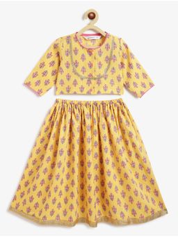 Campana - Yellow Floral Choli and Lehenga