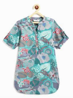 Campana - Teal Floral Kurta