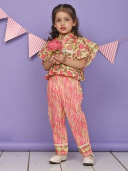 Lil Pitaara - Yellow Printed Top and Pant