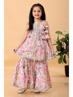 MASTARANG - Pink Floral Kurta and Sharara