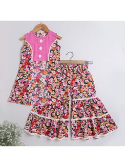 The Magic Wand - Multi-Color Floral Kurta and Sharara