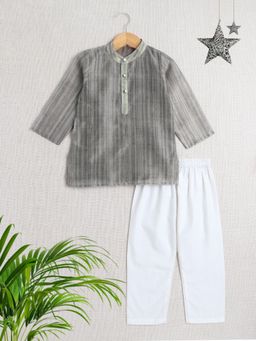 The Magic Wand - Grey Stripes Kurta and Pyjama