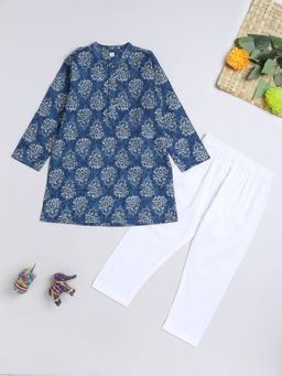 The Magic Wand - Blue Printed Kurta and Pyjama