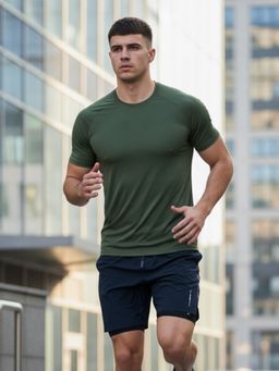 Nobero - Green Men Active Raglan Performance T-Shirt