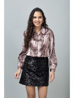 PURYS - Purple Casual Satin Shirt