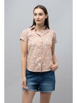 PURYS - Red Casual Linen Half Sleeves Shirt