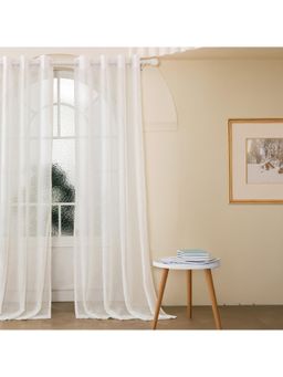 Story@Home - Serene Off-White Solid Door Curtain (7 Feet)