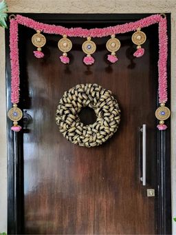 Forestkraft - Vaastu Evil Eye Toran for Main Door, Flower Toran for Pooja & Diwali Decoration