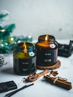 MISA - Lumi Candle Set (2 candles - Holiday Apple Spice + Chai Latte (227 g each)