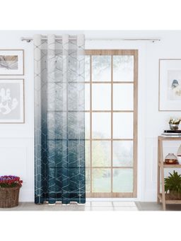 Story@Home - Polyester Long Door curtain long, Navy Blue & Grey, Geometric (9 Feet)