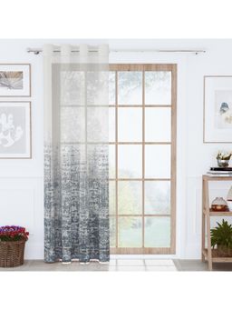Story@Home - Polyester Long Door curtain long, Grey & Ivory, Grunge (9 Feet)