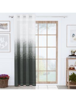 Story@Home - Polyester Long Door curtain long, White & Black, Pixel (9 Feet)