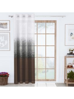 Story@Home - Polyester Long Door curtain long, Brown & White, Pixel (9 Feet)