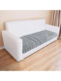 Story@Home - Polyester Plain 3 Seater Sofa Cover (Grey )