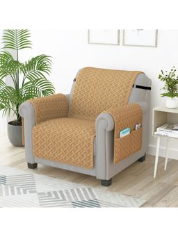 Story@Home - Synthetic 1 Seater Sofa Cover (Beige Pack of 1)