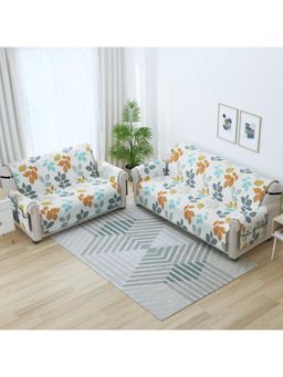 Story@Home - Synthetic 3+2 Seater Sofa Cover (White Pack of 2)