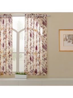 Story@Home - Polyester Window curtain long, Grey, Herringbone (5 Feet)