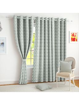 Story@Home - Jacquard 400 GSM Green Window Curtain (5 Feet)