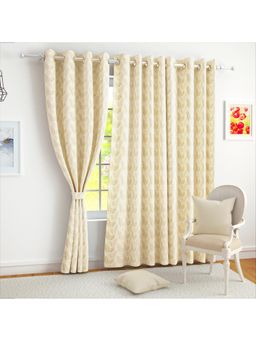 Story@Home - Jacquard 400 GSM Cream Window Curtain (5 Feet)
