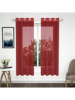Story@Home - Maroon Window Curtains Pack of 2 (5 Feet)