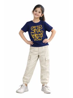 Trampoline - Girls “Girls Just Want to Have Fun” T-Shirt and Cargo Jogger Set