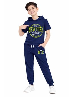 Trampoline - Boys Nyc New York College Printed Hoodie T-Shirt and Track Pant Set