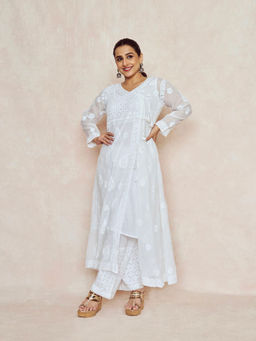 House of Chikankari - Chikankari Woven Angrakha