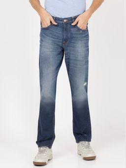 Lee - Men Rodeo Distress Dark Indigo Straight Fit Jeans