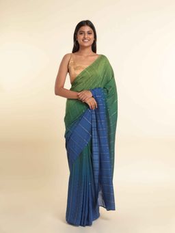 Suta - Green Embellished Liva Saree