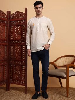 Sufiza Lifestyle - Cream Solid Kurta