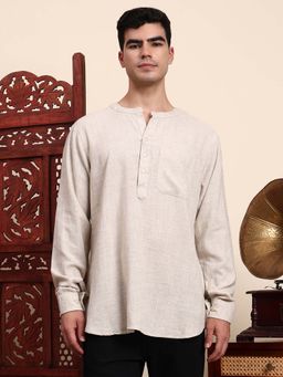 Sufiza Lifestyle - Cream Solid Kurta