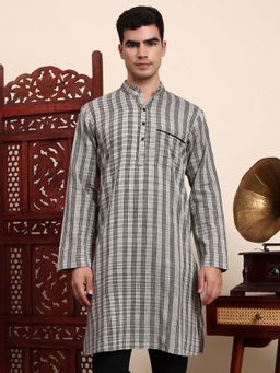 Sufiza Lifestyle - Grey Checks Kurta