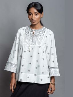 House of Mantra - Women White Madhavi Top