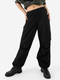 The Souled Store - Parachute Pants Ink Black Women Joggers