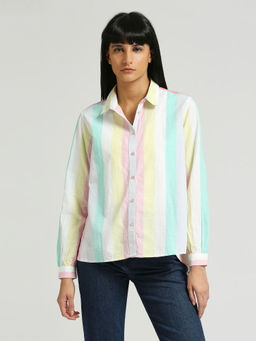 Pepe Jeans - Tiara Striped Comfort Fit Full Sleeves Shirt