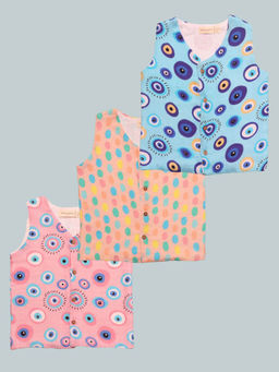 Mama & Peaches - Cotton Muslin Jablas - Blue Eye, Pink Eye & Polka (Pack of 3)