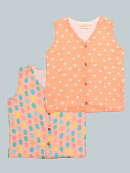Mama & Peaches - Cotton Muslin Jablas - Hearts & Colourful Polka (Pack of 3)